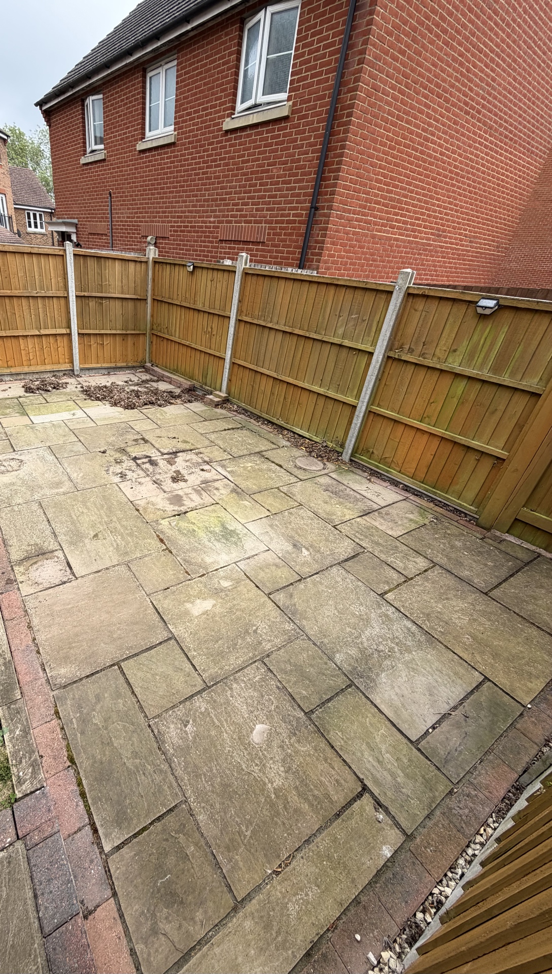 Before — Indian Sandstone Patio — Clean & Restore