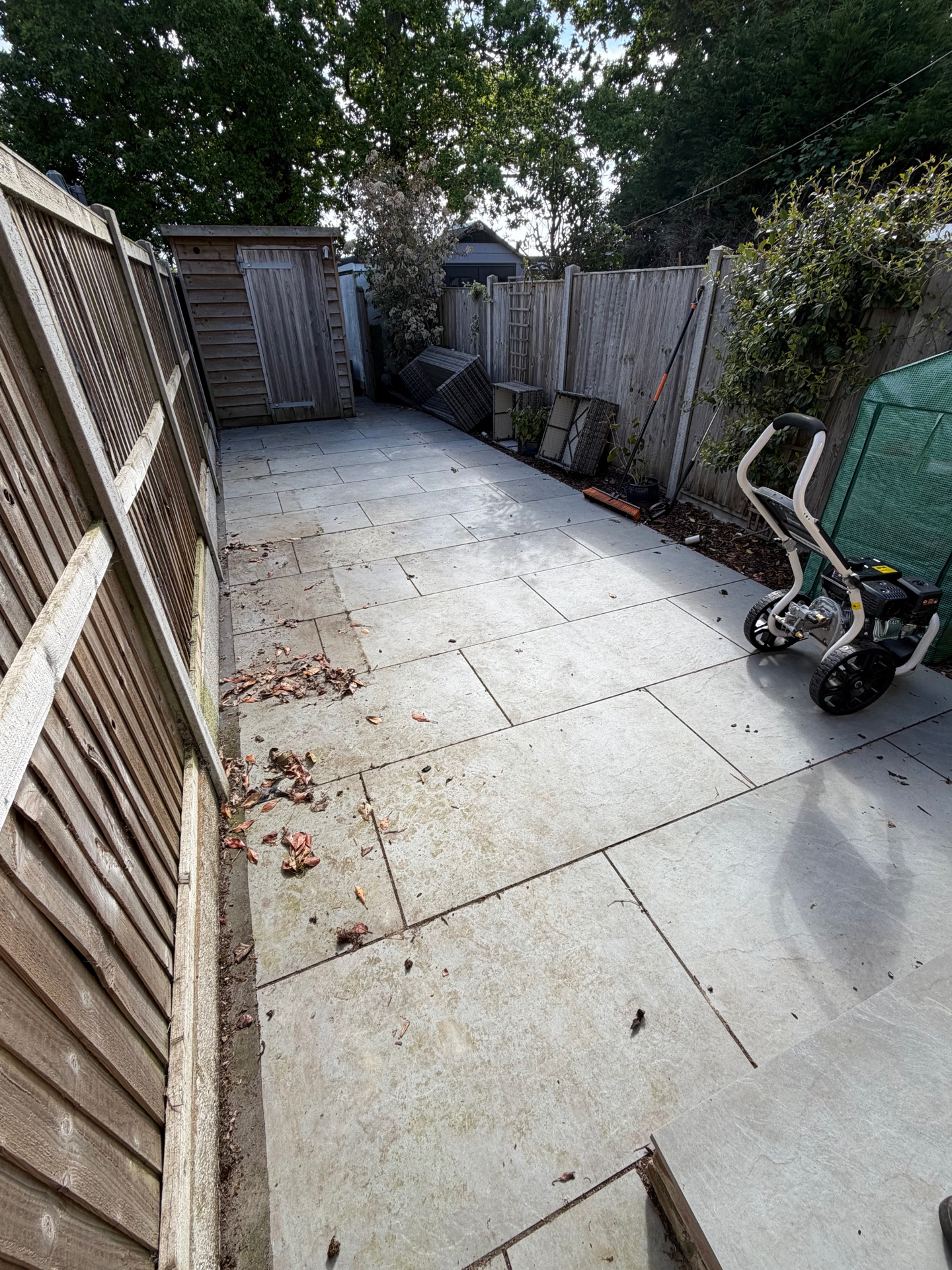 Before — Porcelain Patio — Pressure Wash & Seal
